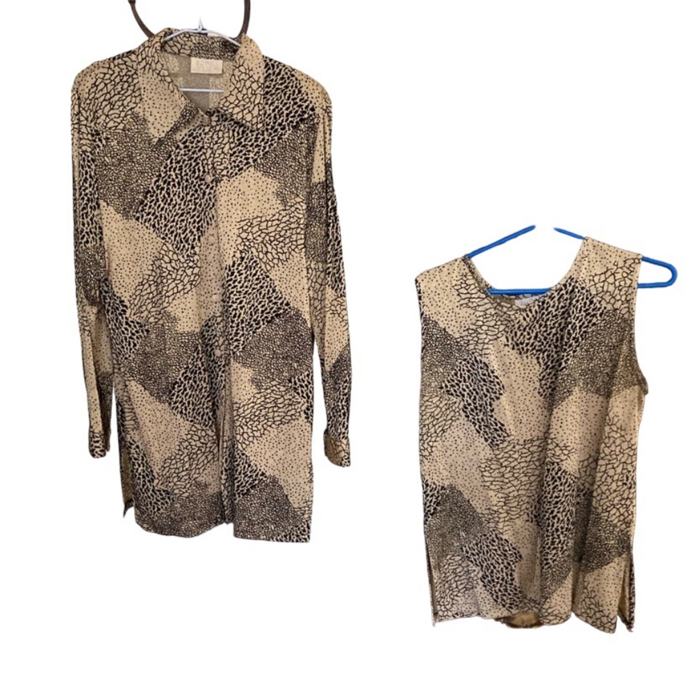 Dressy Tunic shirt and tank set (L) by Red Coral